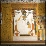 Paroi nord.Sennedjem est entraîné par Anubis.Kiosque d'Osiris.