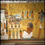 Paroi nord.Sennedjem est entraîné par Anubis.Kiosque d'Osiris.